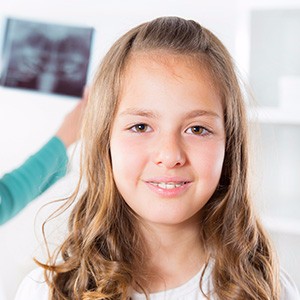 Young girls smiling