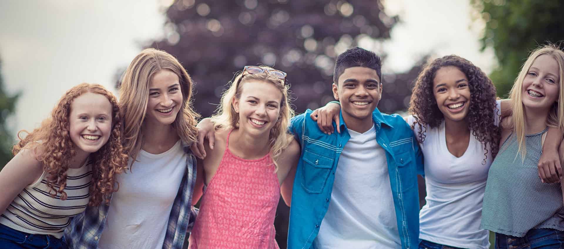 Teens smiling